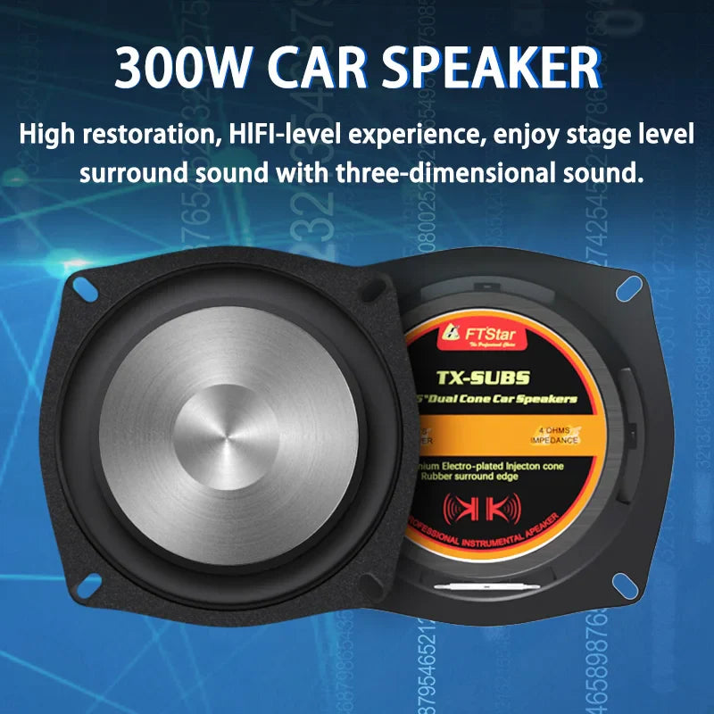 5 inch 2Pcs Car Audio Speakers Max. Power 600W Full Range Frequency Automotive Speakers 1 Set Car Stereo