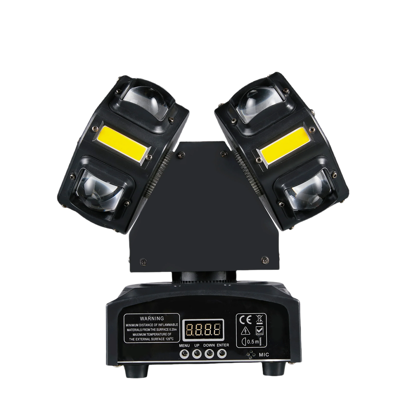 2 Arms Rotating Moving Head Light 8PCS Beads Stage Effect RGBW Beam Laser Strobe Disco Party DMX Sound Control Light power tools