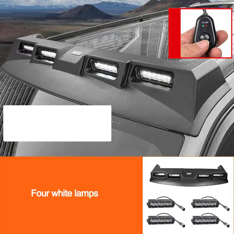 For GWM New Haval H9 MKII 2024 2025 2026 Four Eye Spoiler Roof Spotlight Platform Searchlight Car Accessories