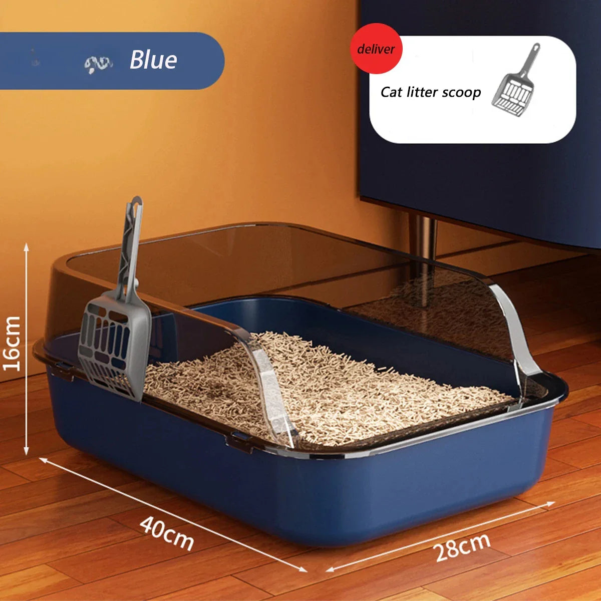 Cat Litter Box Semi-enclosed Thickening Kitty Sandbox High Side Splashproof Pet Bedpans Supplies Pet Toilet Kitten Tray Bedpan