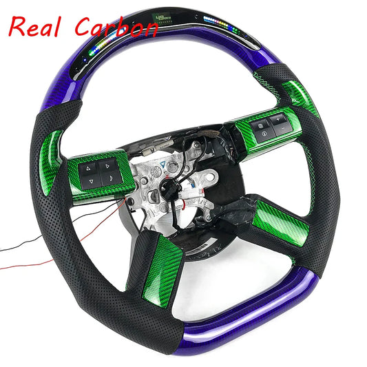 Real Carbon Fiber Steering Wheel For Dodge 2005-2010 charger srt8 for Chrysler 300C Custom LED Steering Wheel