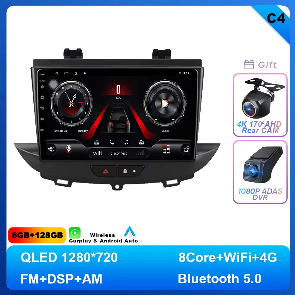 Android 14 Car Radio For Opel Grandland X crossland x 2016-2020 Multimedia Stereo Radio Video Player Carplay autoradio GPS 4G