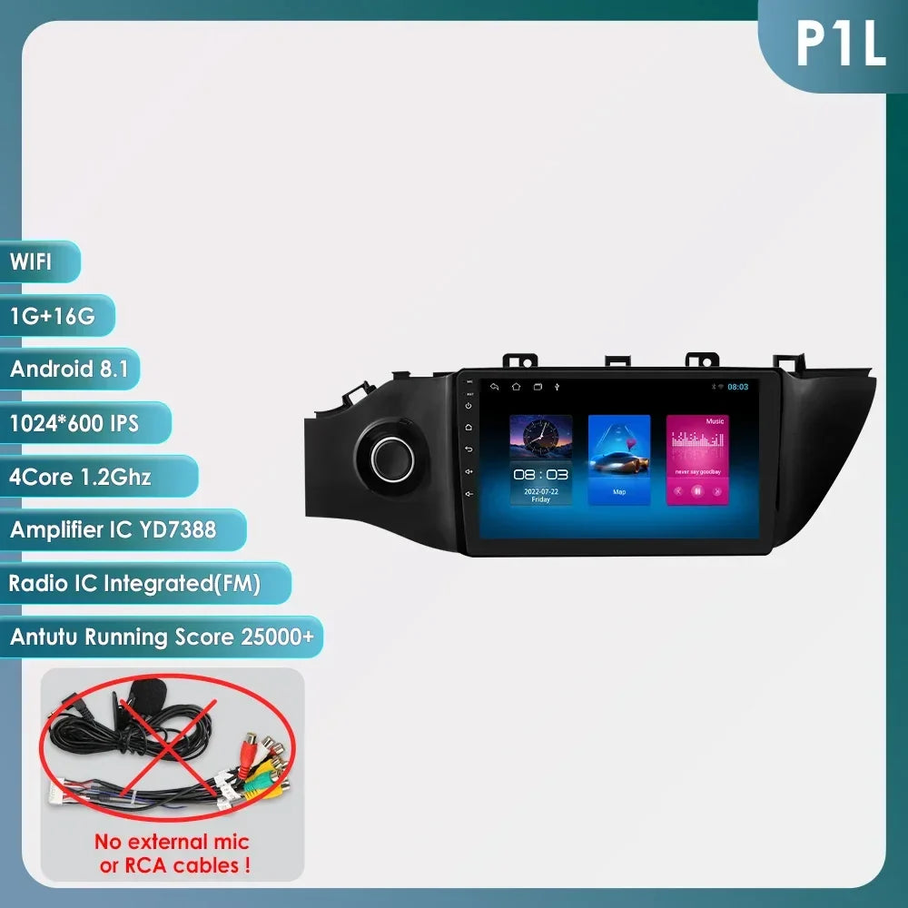 Hizpo 8 Cores Carplay Car Radio Android Auto Multimedia Player For KIA K2 RIO 4 2017-2019 2 Din GPS Navigation Stereo 8G 128G