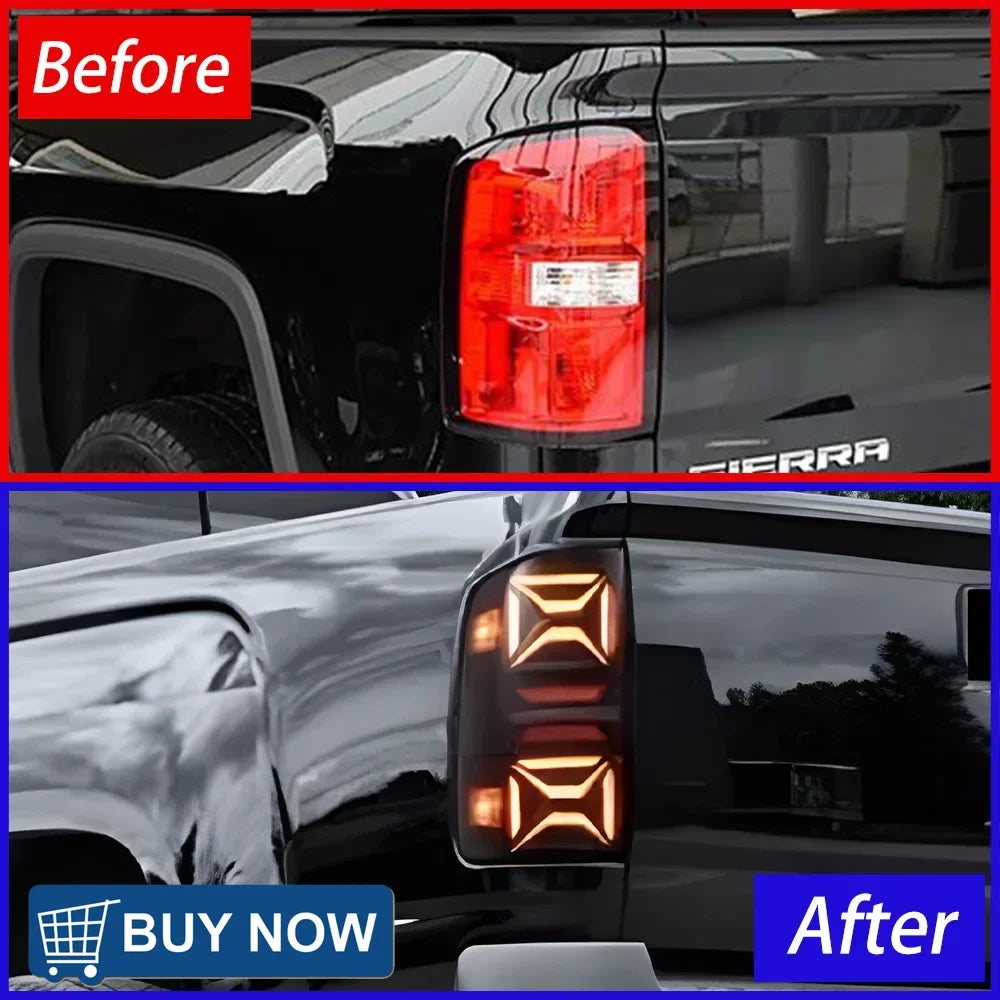 Car Taillights Assembly For GMC Sierra 2014-2018 LED Auto Back Lamps Upgrade Highlight Flashing Signal Light Tools Accessories