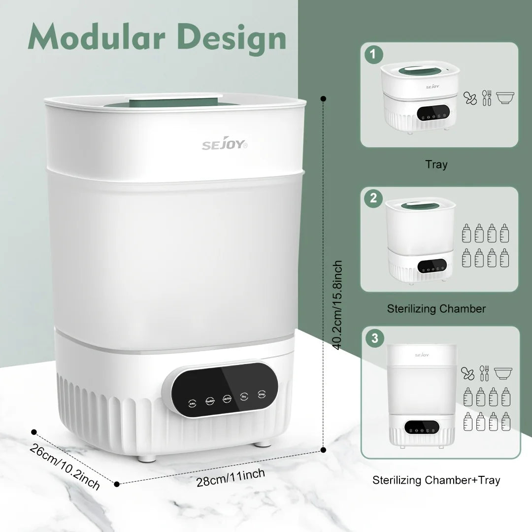 SEJOY Baby Milk Bottles Electric Steam Sterilizer Dryer 2 Layers Adjustable Drying Time Intelligent Control Bottle Sterilization