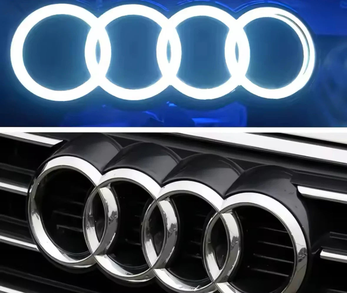 Audi Car LED Front Grille Logo Lamp Static White Light 249 273 285mm For AUDI A3 A4 A5 A6 A7 A8 S3 S4 S5 S6 S7 Q3 Q5 Q7 TT