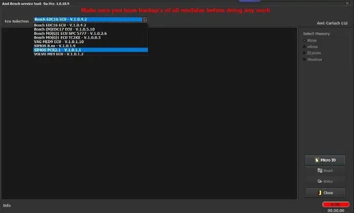 ECU BENCH AMT BST Service Tool Reading&Writing V1.0.10.9 Online/Offline Support MG1 MD1 Protocl and MEDC17 MDG1 EDC16 MED9