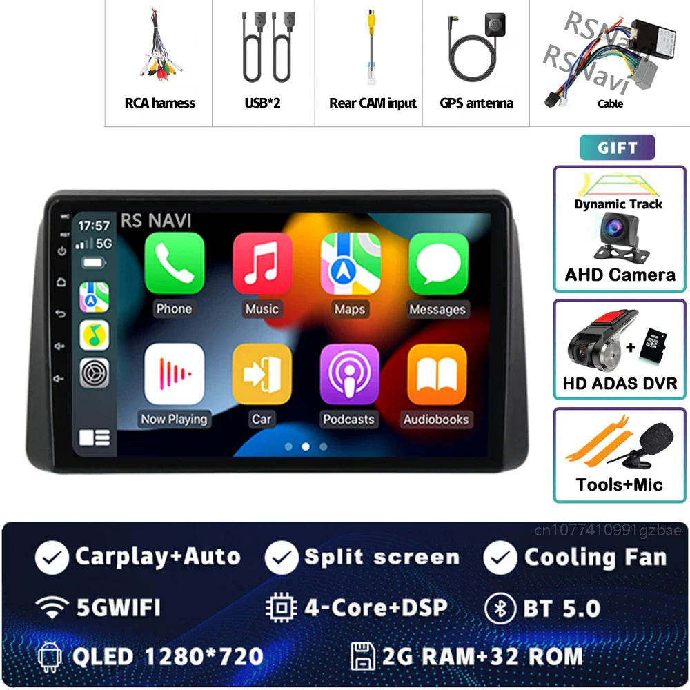 Android 14 Carplay Car Radio For Chrysler Grand Voyager 5 For Dodge Grand Caravan 2008 2011-2020 GPS Multimedia Stereo Head Unit