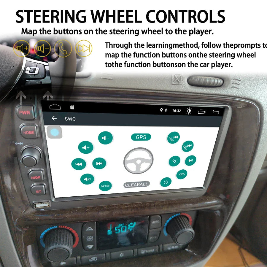 Android 13 Car Radio Stereo GPS For Chevrolet Silverado Suburban Tahoe & GMC Sierra 2003-2006 Hummer Multimedia Video Player