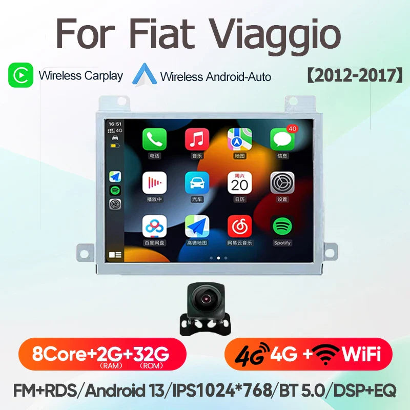 For Fiat Viaggio/Ottimo Dodge Dart 2012~2017 8Core Carplay Android13 Radio Car GPS Multimedia Player Stereo Screen Audio Navigat