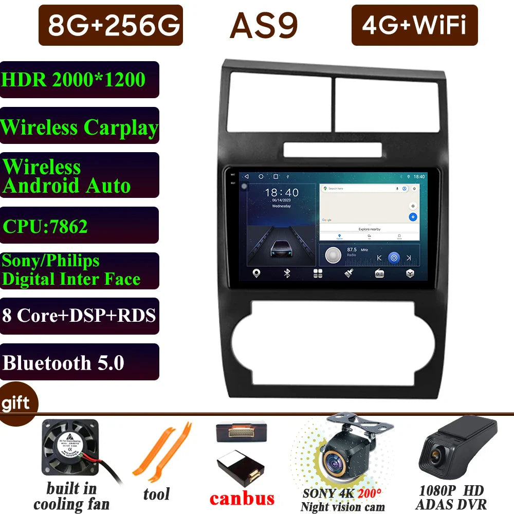 Car Radio Carplay For Dodge Charger LX 2005-2010 For Dodge Magnum 2 2003-2007 Navigation GPS Android Auto Stereo 4G Wifi No 2din