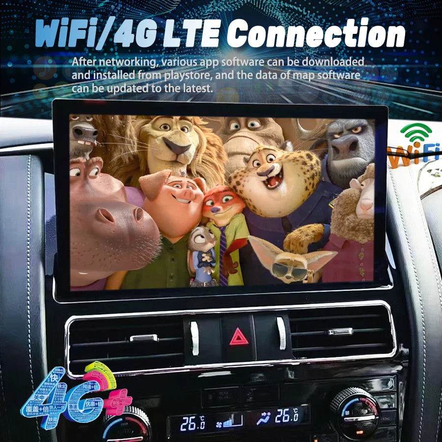 Car Radio For Nissan Patrol Y62 2012-2022 Infiniti QX80 QX56 2010-2022 Android 14 GPS Navi Multimedia Player 4G CarPlay HeadUnit