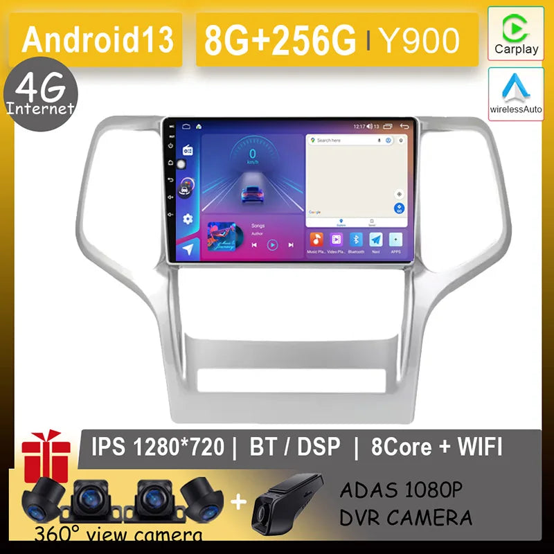 Car Android For Jeep Grand Cherokee WK2 2010 - 2013 Auto Radio Multimedia Player Stereo Video Touchscreen Navigation GPS WIFI
