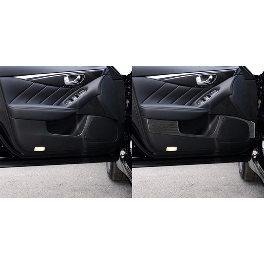 For Infiniti Q50 2014-2020 Real Carbon Fiber Sticker Front door audio speakers Storage panel Car inside decorative Accessories