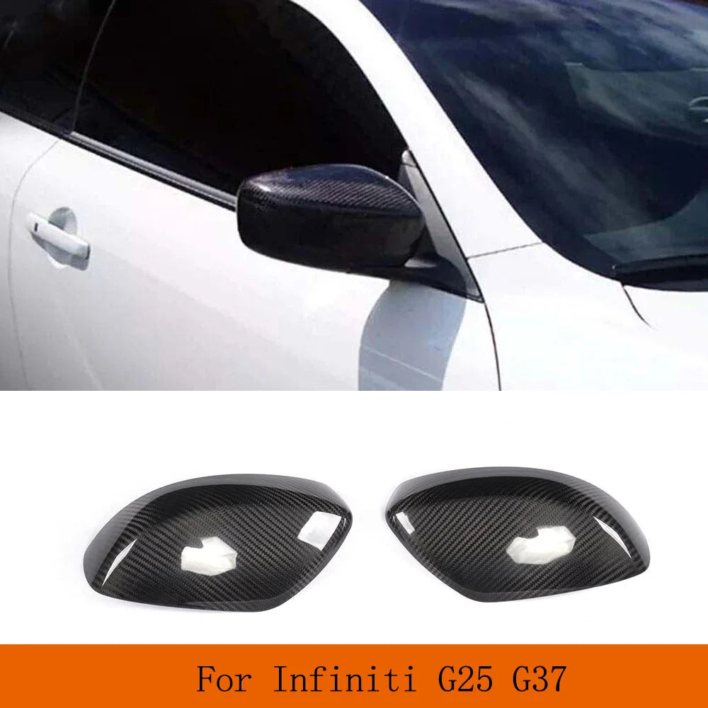 For Infiniti G37 G25 G35 2007-2013 Car Side Rear View Mirror Covers Caps Add On Side Mirror Cap Cover Shell Car Racing Body Kits