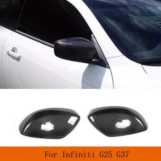 For Infiniti G37 G25 G35 2007-2013 Car Side Rear View Mirror Covers Caps Add On Side Mirror Cap Cover Shell Car Racing Body Kits