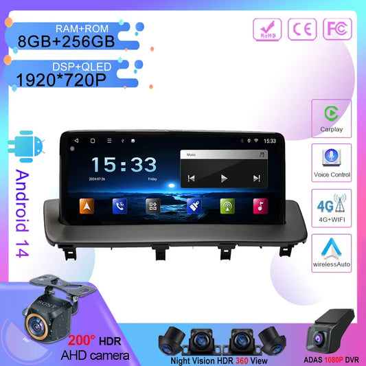 10.25 Inch Android 14 For MAZDA CX-9 CX 9 CX9 2016-2021 Car Radio Multimedia Player GPS Navigation Carplay Android Auto 2din DVD