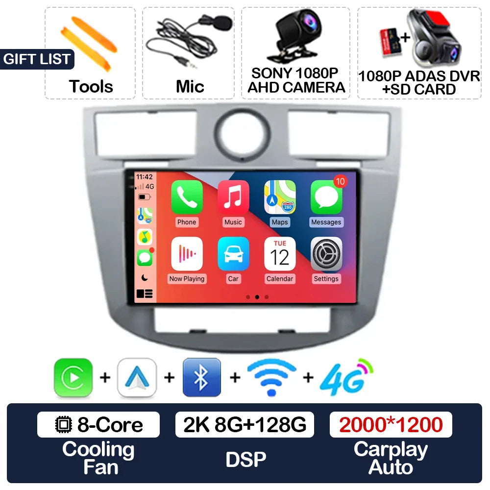 Android 15 Car Radio For Chrysler Sebring 3 JS Cirrus 2007 - 2010 GPS NAVI Multimedia Stereo Video Player 4G LTE 5G WIFI QLED BT