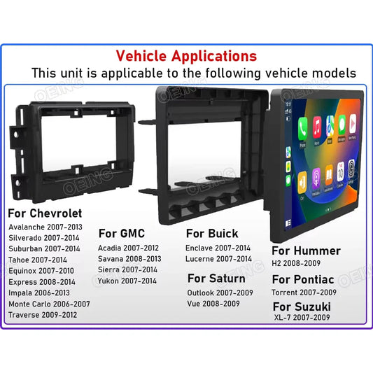 Android 14 For GMC Chevrolet Avalanche Silverado Tahoe Equinox Impala Traverse Express Traverse Car Radio Multimedia Carplay GPS