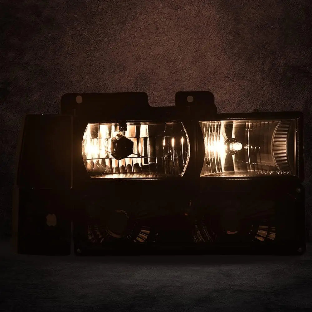 Headlights Assembly, Compatible with 1994 1995 1996 1997 1998 1999 GMC C1500 K1500 Yukon bumper Headlamp, Smoky lens Black Housi