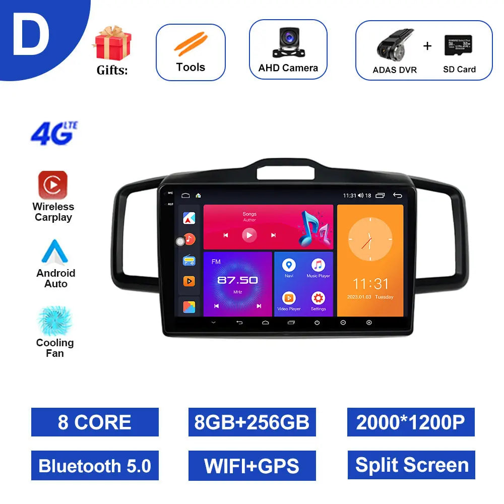 10 inch Android System for Honda Freed 2008 - 2016 Navigation GPS Car Multimedia Radio Video Player DSP Stereo WiFi+4G Bluetooth