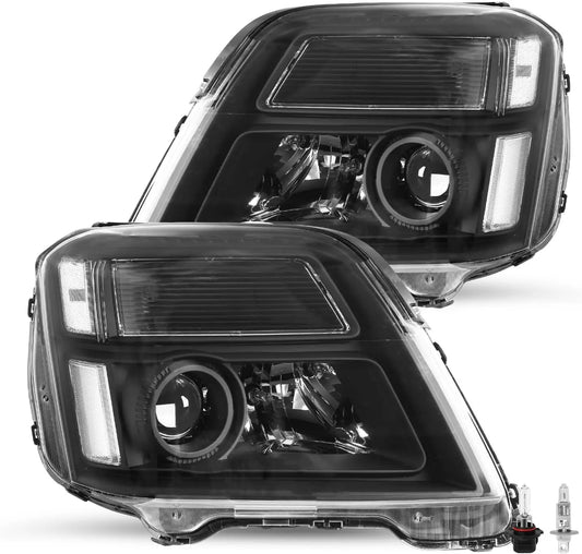 Halogen Headlights Assembly Fits for 2010-2015 GMC Terrain SUV SL/SLT/SLE Bulbs Included Projector Factory Headlamp Driver & Pas