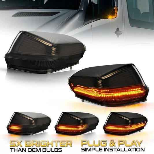 2Pcs Canbus LED Dynamic Side Mirror Lights Turn Signal Blinker Lamps For Mercedes Benz Sprinter W906 Volkswagen Crafter 06-2021