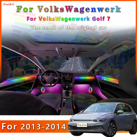 For Volkswagen Golf 7 Car Decoration LED Environmental Light Strip Offering 64Color Options Diverse Lighting Styles to E