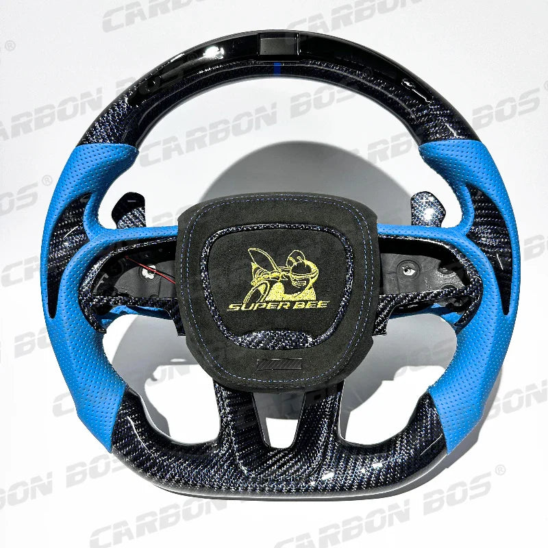 Upgrade Custom Carbon Fiber Steering Wheel for Dodge Challenger/Charger SRT HELLCAT 2012-2020 Car Purple Forged Carbon