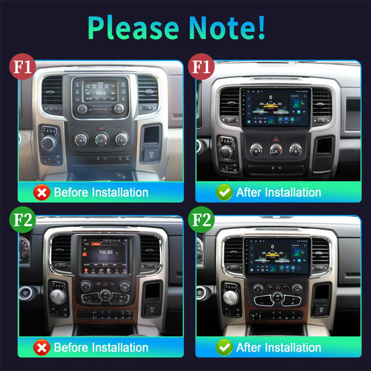 For Dodge RAM 1500 2500 2013-2019 Android 14 Multimedia Navigation Stereo Car Radio Wireless Carplay 2K QLED Head Unit Screen