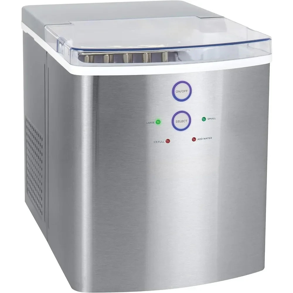 ICEB33SS Large-Capacity Stainless Steel Automatic Portable Electric Countertop Ice Maker Machine, 33 Pounds in 24 Hours