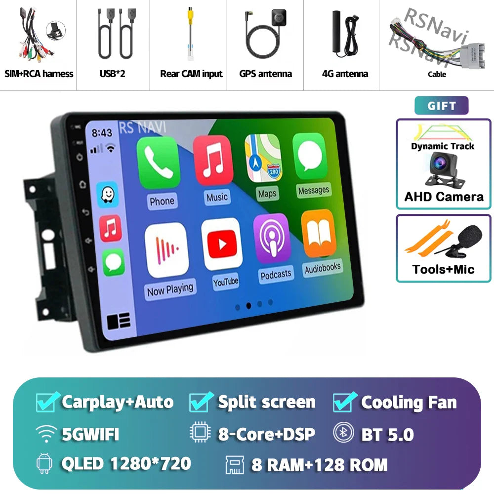 Android 14 Car Radio For Jeep Compass Grand Cherokee Wrangler Chrysler Sebring Town Country Dodge Charger Multimedia Stereo 2din