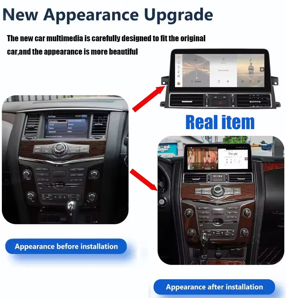 NEW Carplay 12.3″ Android 14 Car Radio For Nissan Patrol Y61 Y62 Infiniti QX80 QX56 2010-2020 Touch Stereo Screen GPS Navigation