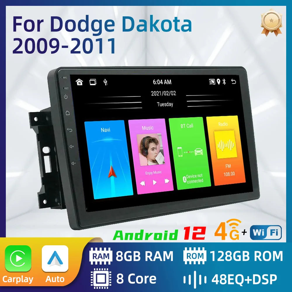 For Dodge Dakota 2009 - 2011 2 Din Android Car Radio Navigation WIFI FM GPS Multimedia Player Autoradio Head Unit Audio Stereo