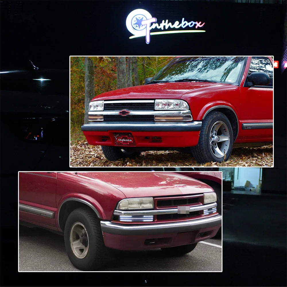 For Chevy S10 Pickup Blazer For GMC Sonoma Dynamic Amber LED Car Front Turn Signal Lights White DRL Parking Lights Driving Light