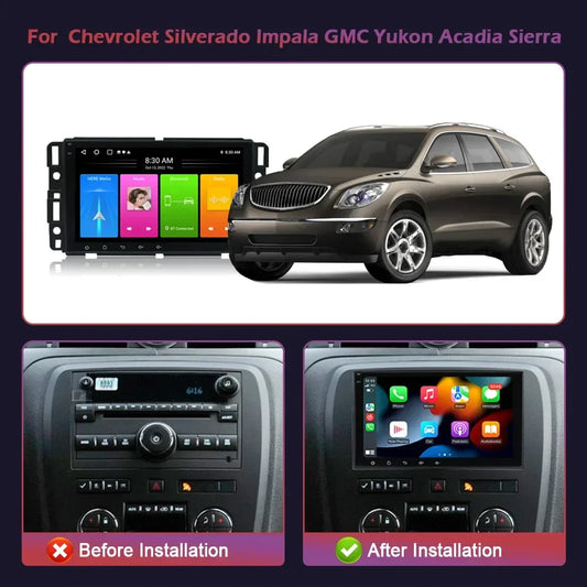 Stereo 2 Din Screen  Android 13  For Chevrolet Silverado Impala GMC Yukon Acadia Sierra Radio Multimedia Wireless