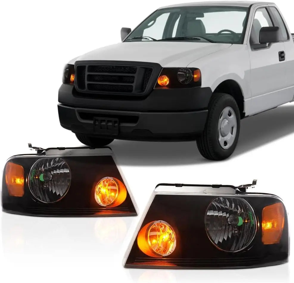 Headlight Assembly Compatible with Ford F150 2004 2005 2006 2007 2008/ Fit Lincoln Mark LT 2006-2008 Driver & Passenger Side Hea