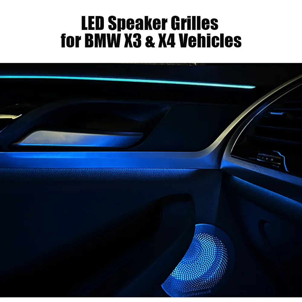 11-Color LED Speaker Covers for BMW X3/X4 G01/G02 - Hi-Fi Audio Upgrade with Ambient Lights