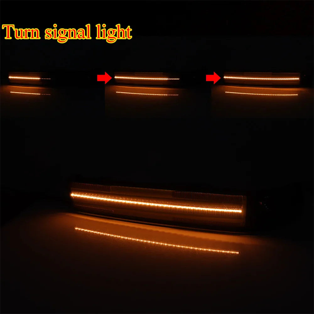 For Chevy S10 Pickup Blazer For GMC Sonoma Dynamic Amber LED Car Front Turn Signal Lights White DRL Parking Lights Driving Light