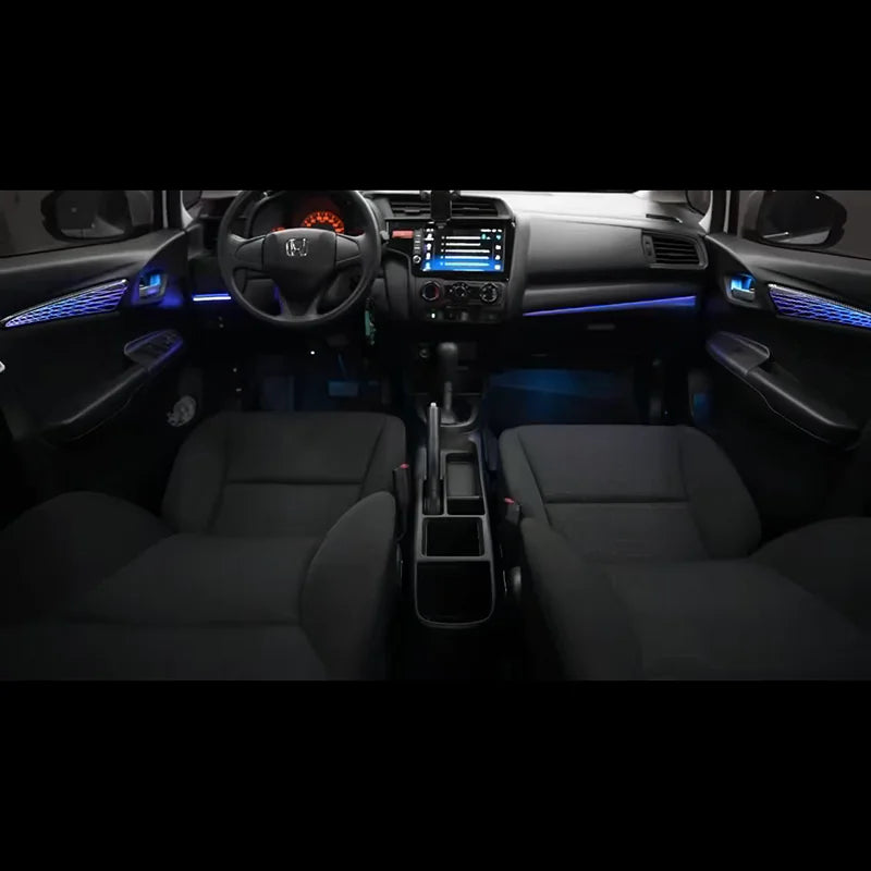 LED Car Lnner Ambient light For Honda Fit  Jezz GK5 2014-2020 Ribbo Grid Dynamic Magic Color Ambience Lamp Button +APP Contr