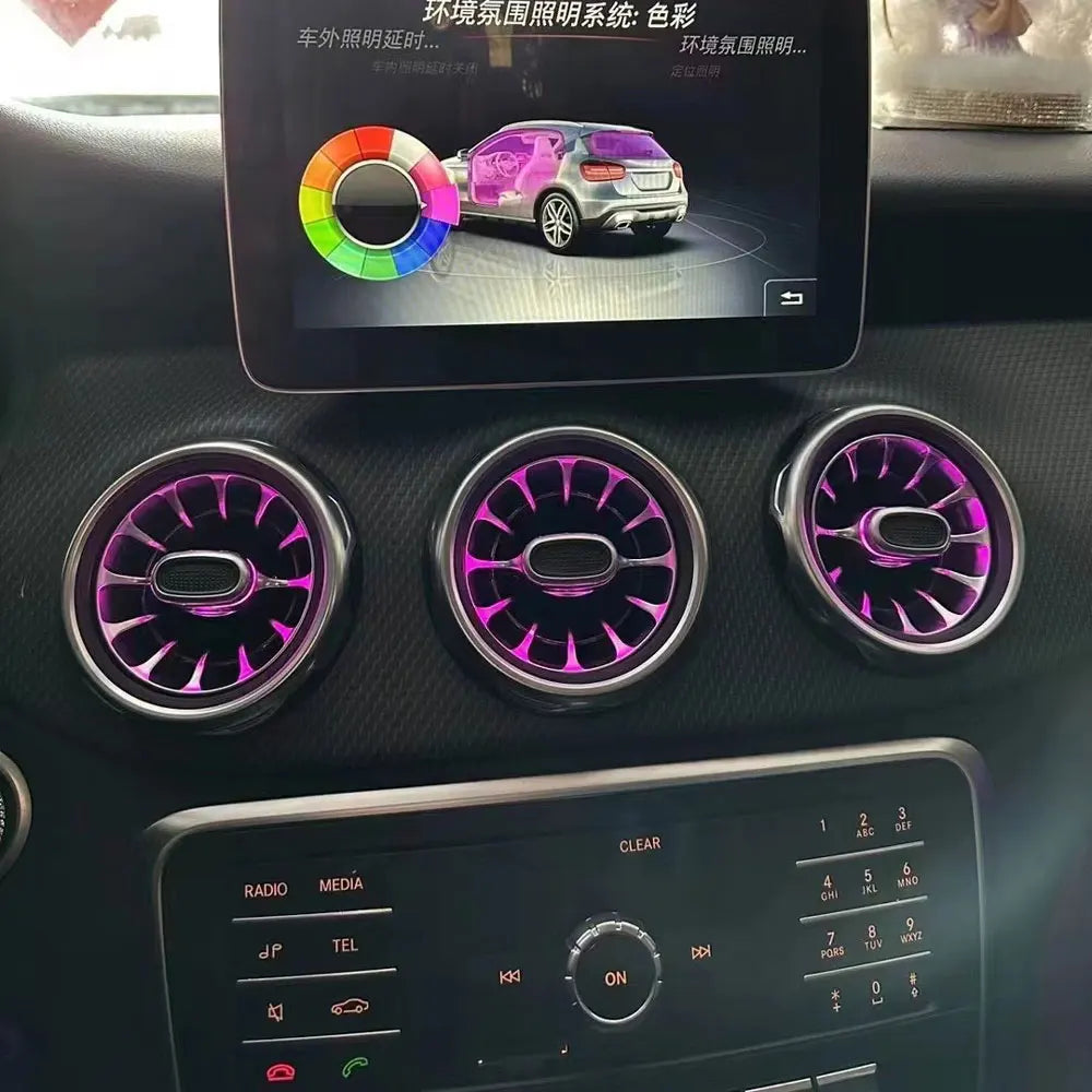 256 color LED exhaust outlet turbine nozzle atmosphere light is suitable for Mercedes-Benz A/CLA/GLA/B-CLASS W176/W117/W156/W246