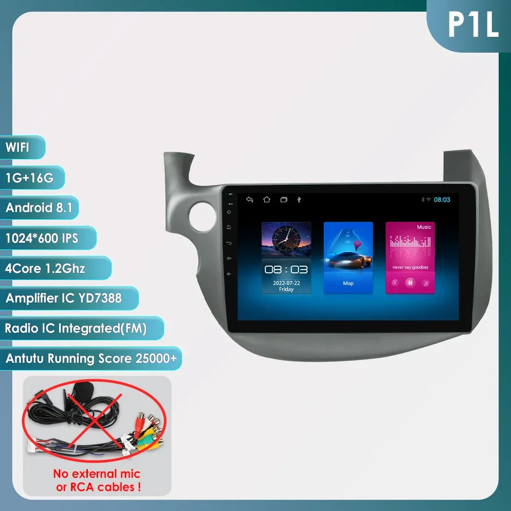 Hizpo 2 Din Android 13 Car Radio For HONDA FIT JAZZ 2007-2013 Multimedia Video Player AI Voice Wireless CarPlay Auto Head Unit