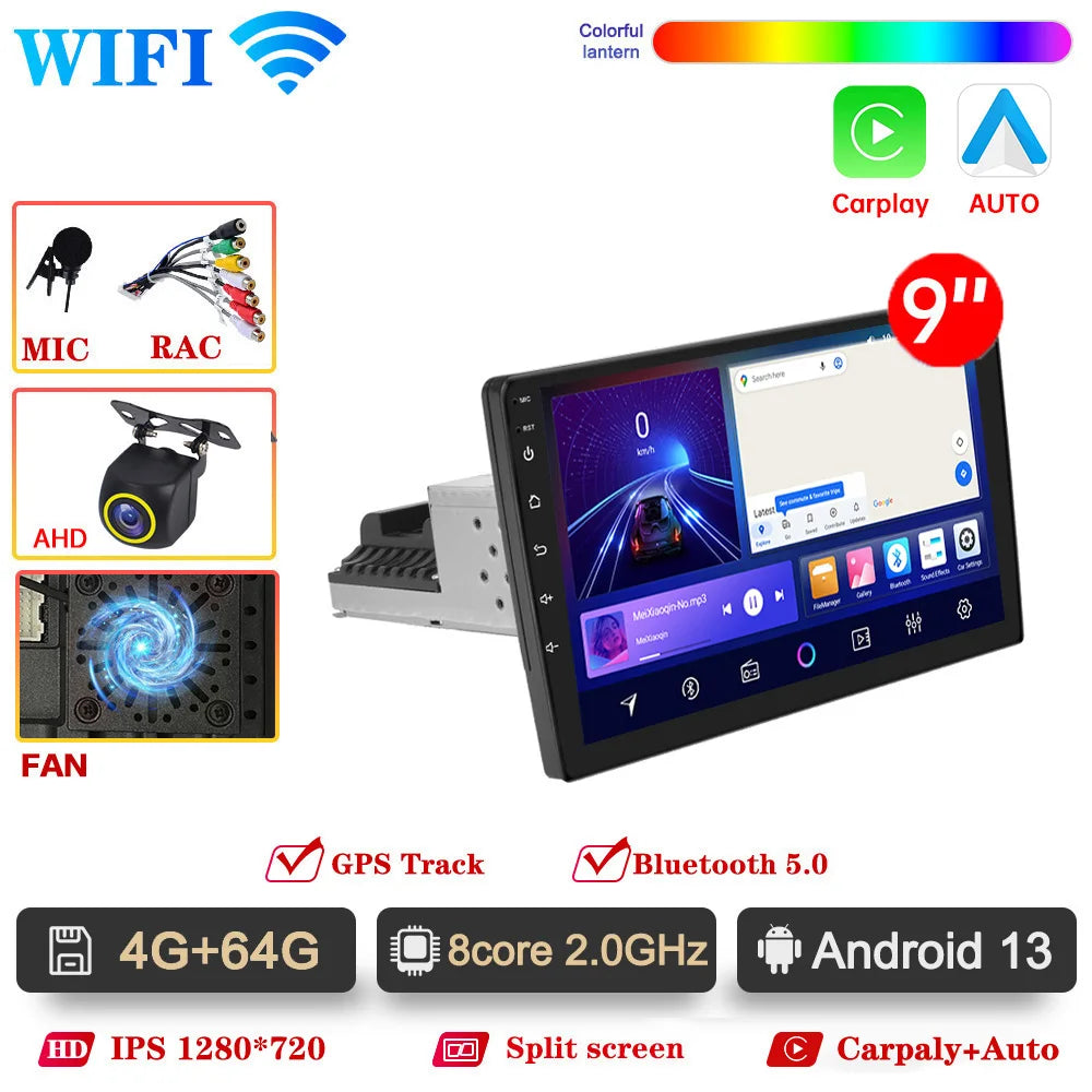 1din Android 13 Car Radio wireless Carplay Android Auto Multimedia Video Player Universal 9/10 inch RDS AHD DVR GPS 1 din Stereo