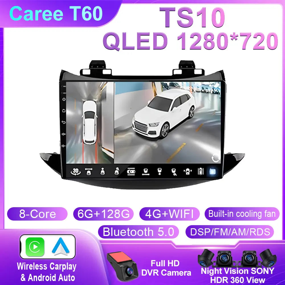 For Chevrolet Tracker Trax 2016 - 2019 Android 14 Auto Car Radio Multimedia Video Player Bluetooth GPS Navigation DSP Carplay BT