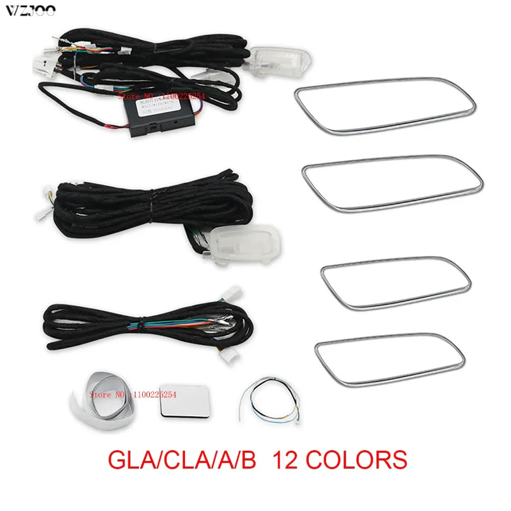 12-color LED Car Air Vent Outlet Turbine Nozzle Atmosphere Lamp For Mercedes-Benz A/CLA/GLA class W176 W117 W156 Ambient Light