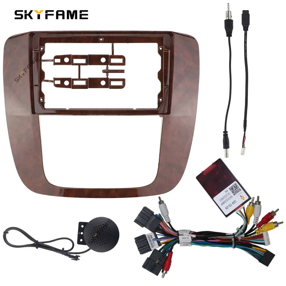 SKYFAME Car Frame Fascia Adapter Canbus Box Decoder Android Radio Dash Fitting Panel Kit For GMC Yukon Chevrolet Silverado Tahoe