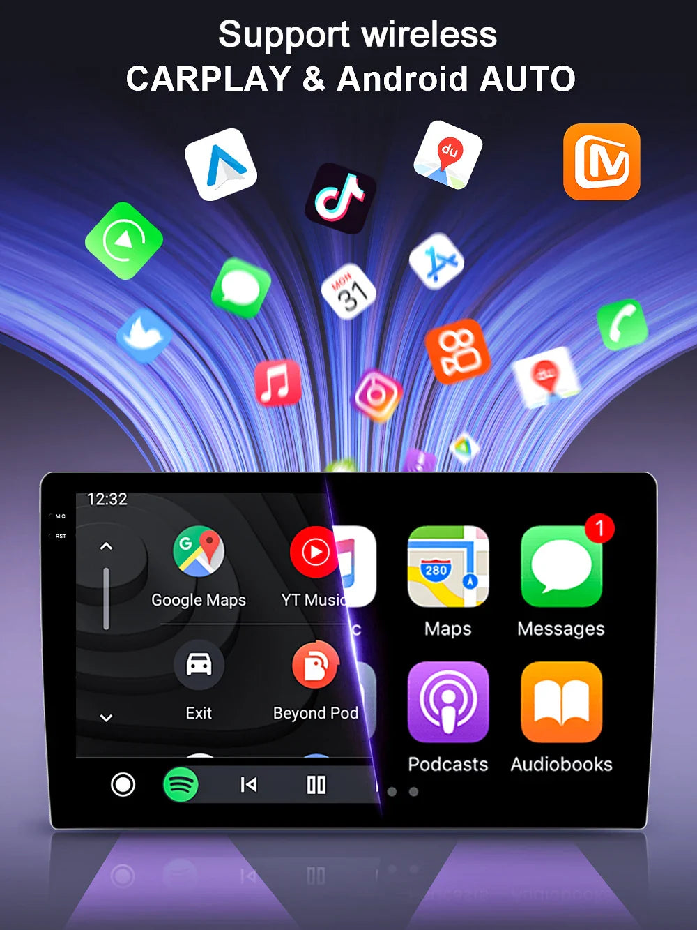 Android 14 Carplay+auto For Volkswagen Passat B5 2000 - 2005 Car Radio Multimedia Video Player Navigation GPS No 2din 2 din dvd