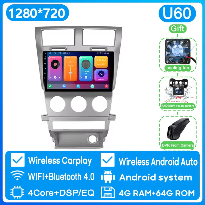 Car Radio Carplay For Dodge Avenger JS 2007 - 2010 For Dodge Nitro 2006 - 2011 Navigation GPS Android Auto Multimedia Player BT
