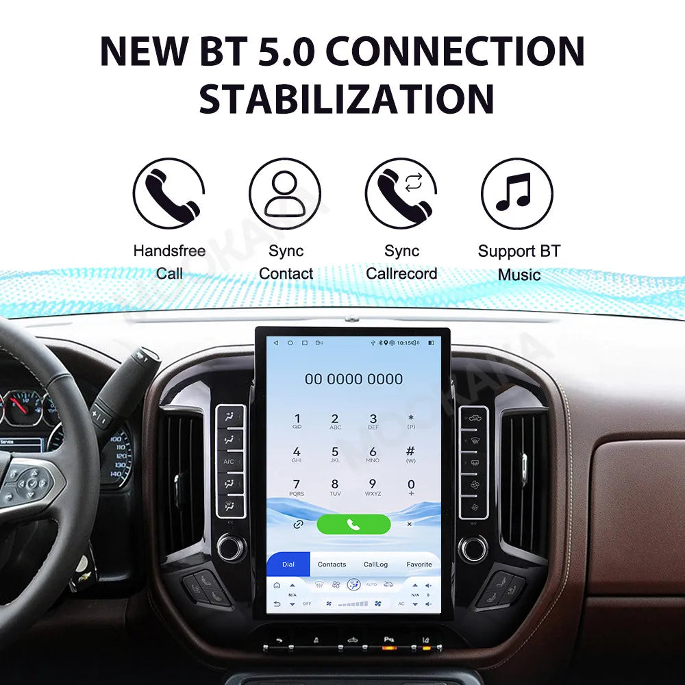 14.4" inch Android 14.0 8+256GB Tesla Screen Car Radio DSP Player For Chevrolet Silverado GMC SIERRA 2014-2018 GPS Radio Stereo