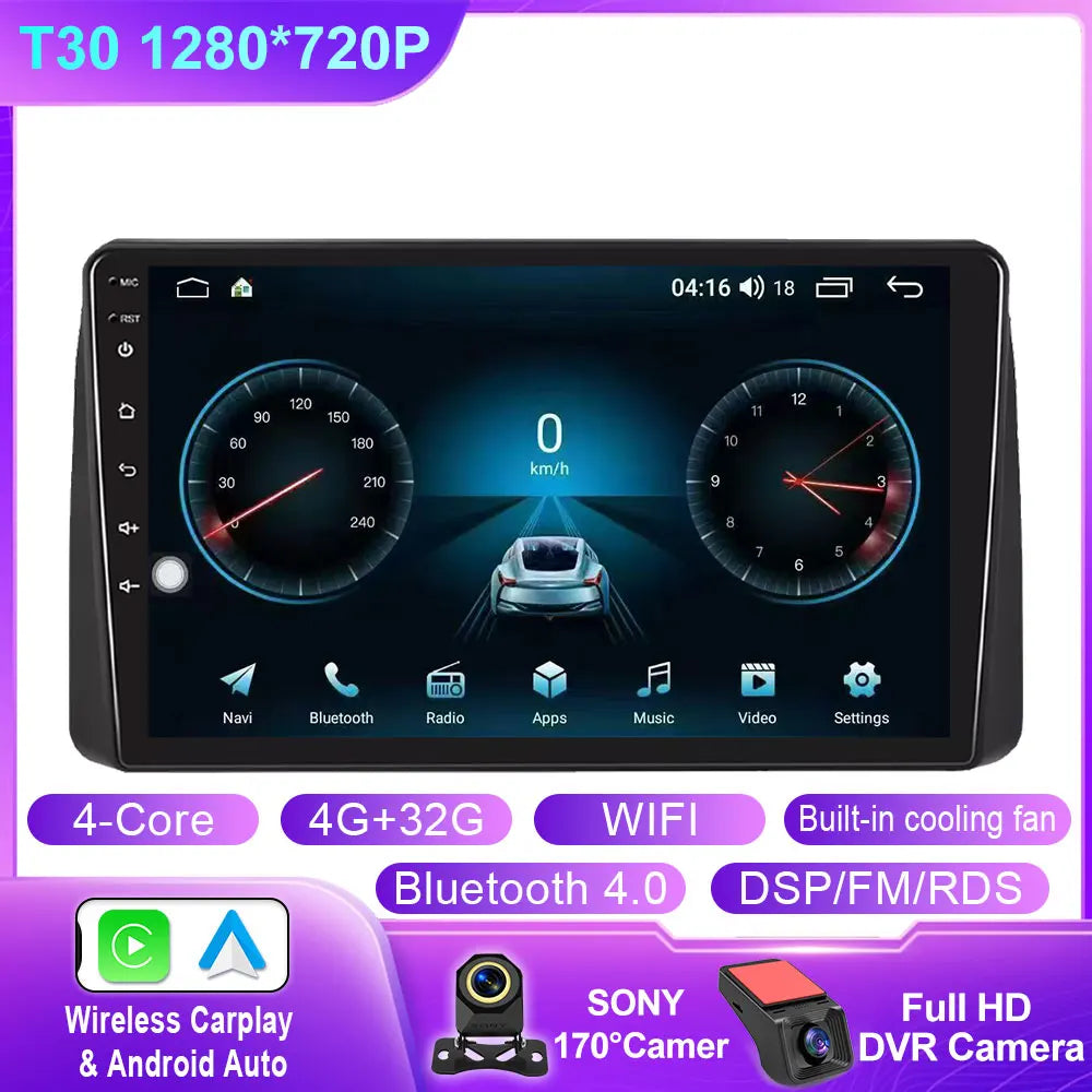 For Dodge Grand Caravan 2011-2020 Carplay Android Auto Car Stereo Radio GPS Navigation Multimedia Video Player WiFi 4G No 2 Din